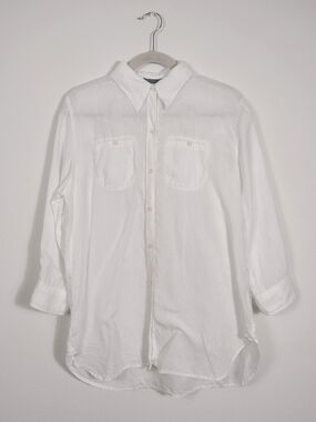 Vintage Y2K Lauren Jeans Co. Ralph Lauren 100% Linen Relaxed Button Up Shirt